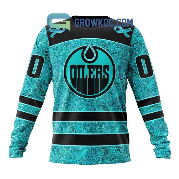 Edmonton Oilers Fight Ovarian Cancer Personalized Hoodie Shirts