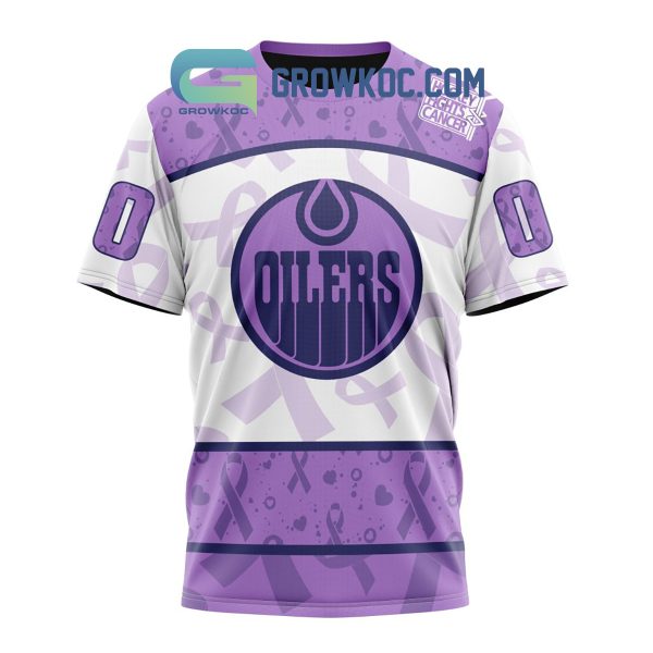 Edmonton Oilers Lavender Fight Cancer Personalized Hoodie Shirts