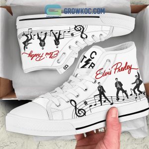 Elvis Presley The Melody White Design High Top Shoes