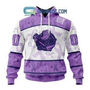Erie Otters Lavender Fight Cancer Personalized Hoodie Shirts