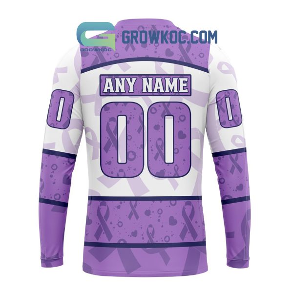 Erie Otters Lavender Fight Cancer Personalized Hoodie Shirts