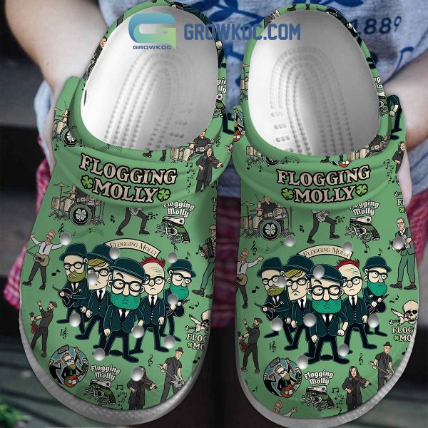 Flogging Molly Irish Band Crocs Clogs Green Version