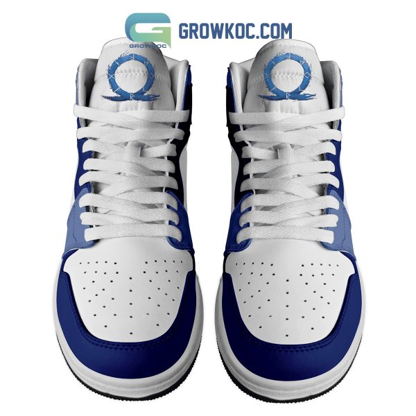 God Of War Fan Blue White Air Jordan 1 Shoes