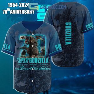 Godzilla Thank You For 70 Years Of The Memories Baseball Jersey