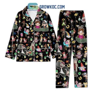 Gravity Falls Character Black Design Polyester Pajamas Set