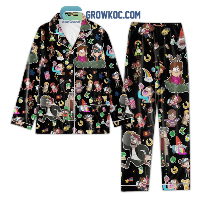 Gravity Falls Character Black Design Polyester Pajamas Set - Growkoc