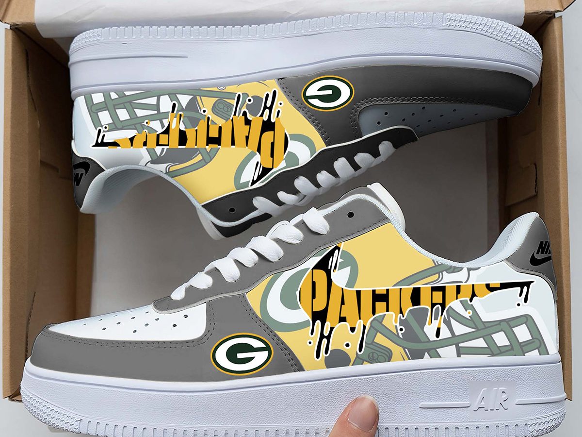 Green Bay Packers Team Logo Fan Air Force 1 Shoes Growkoc