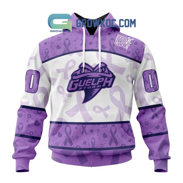 Guelph Storm Lavender Fight Cancer Personalized Hoodie Shirts