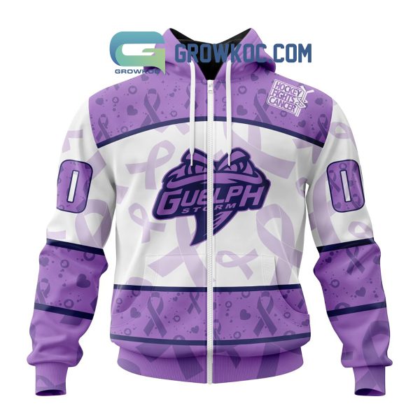 Guelph Storm Lavender Fight Cancer Personalized Hoodie Shirts