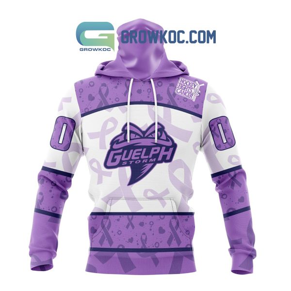 Guelph Storm Lavender Fight Cancer Personalized Hoodie Shirts