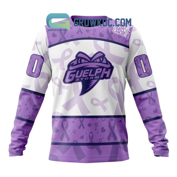 Guelph Storm Lavender Fight Cancer Personalized Hoodie Shirts