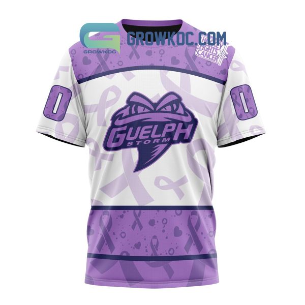 Guelph Storm Lavender Fight Cancer Personalized Hoodie Shirts