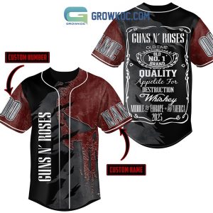Guns N’ Roses Old Time Whiskey Personalized Baseball Jersey