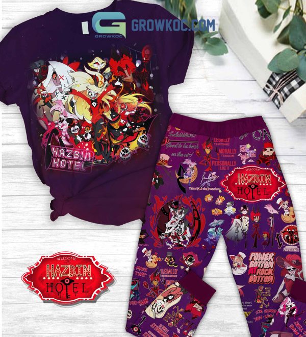 Hazbin Hotel Power Bottom At Rock Bottom Fleece Pajamas Set