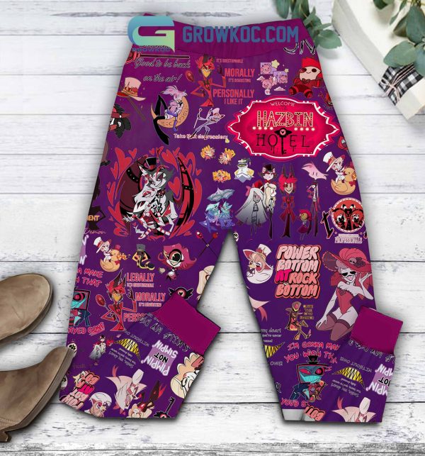 Hazbin Hotel Power Bottom At Rock Bottom Fleece Pajamas Set