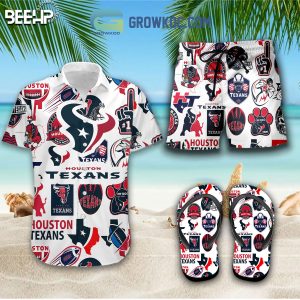 Houston Texans Hawaiian Shirts And Shorts With Flip Flop