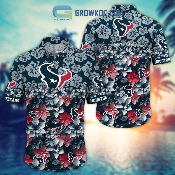 Houston Texans Hibiscus Summer Flower Hawaiian Shirt