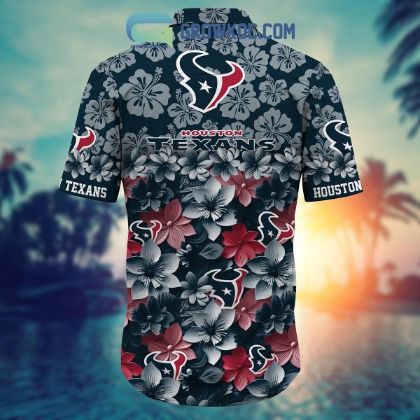 Houston Texans Hibiscus Summer Flower Hawaiian Shirt
