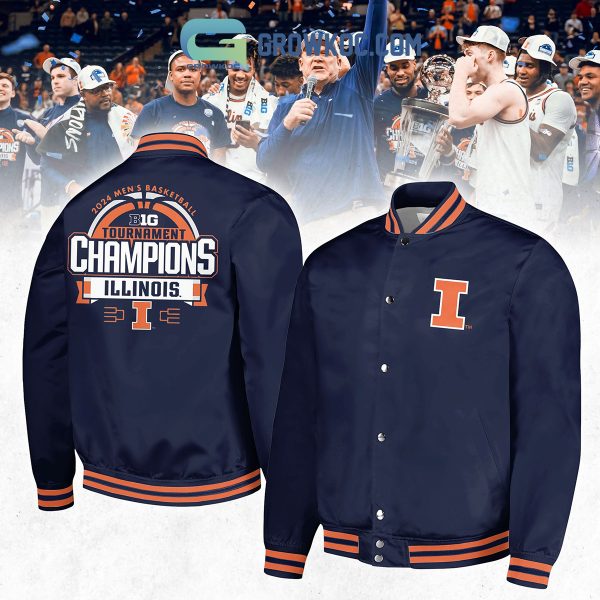 Illinois Fighting Illini 4 Times Big Ten Men’s Basketball Champions Baseball Jacket