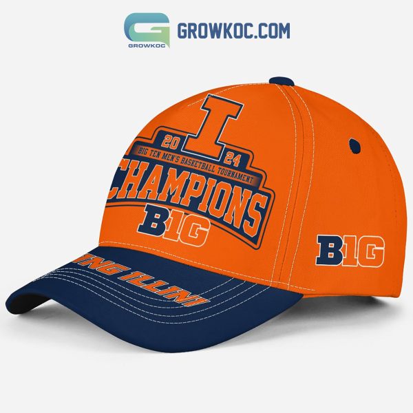 Illinois Fighting Illini Big Ten Men’s Basketball Tournament 2024 Orange Design Cap