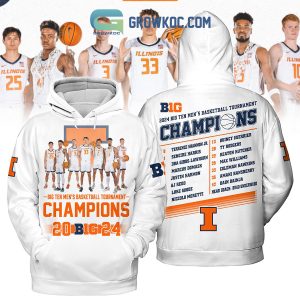 Illinois Fighting Illini Big Ten Men’s Basketball Tournament 2024 Hoodie Shirts White Version