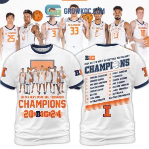 Big Ten Men’s Basketball Tournament 2024 Illinois Fighting Illini  Team Hoodie Shirts White Version