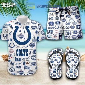 Indianapolis Colts Hawaiian Shirts And Shorts With Flip Flop