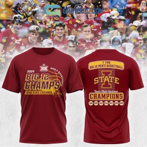 Iowa State Cyclones 2024 Big 12 Men’s Basketball Champions 7 Times Hoodie Shirts