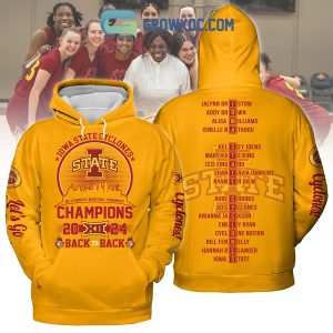 Iowa State Cyclones Big 12 Basketball Champions 2024 Hoodie Shirts Yellow Design