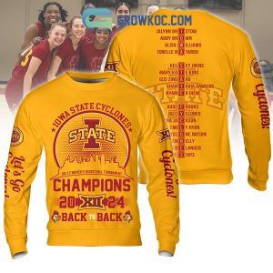 Iowa State Cyclones Big 12 Basketball Champions 2024 Hoodie Shirts Yellow Design