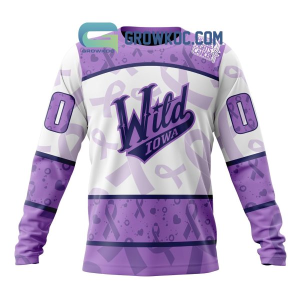 Iowa Wild Fight Cancer Lavender Personalized Hoodie Shirts