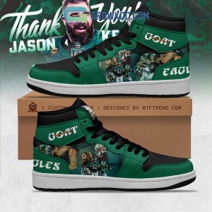 Jason Kelce Philadelphia Eagles Thank You Air Jordan 1 Shoes - Growkoc