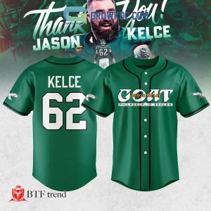 Jason Kelce Philadelphia Eagles Thank You Baseball Jersey