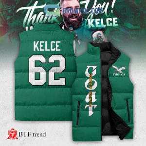 Jason Kelce Philadelphia Eagles Thank You Sleeveless Puffer Jacket