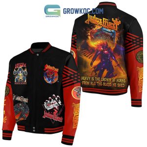 Judas Priest Heavy Is The Crown Of Horns From All The Blood He Shed Baseball Jacket