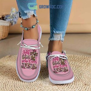 Just A Girl Who Loves Jesus Hey Dude Shoes Pink Version
