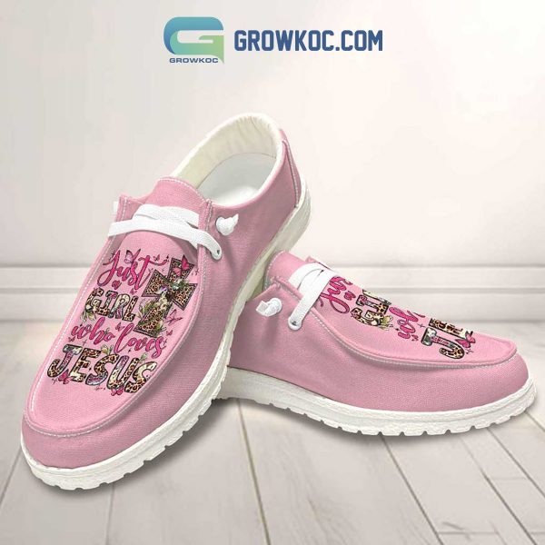 Just A Girl Who Loves Jesus Hey Dude Shoes Pink Version