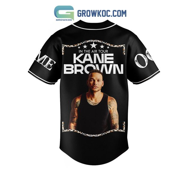 Kane Brown In The Air Tour Black Personalized Baseball Jersey