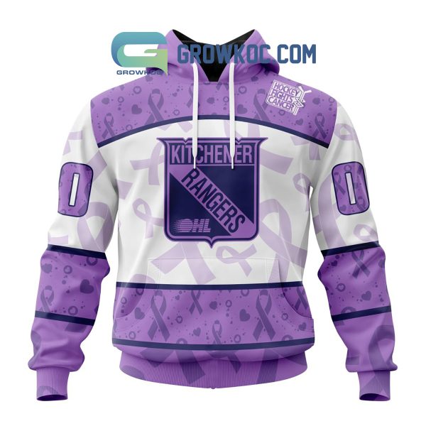 Kitchener Rangers Lavender Fight Cancer Personalized Hoodie Shirts