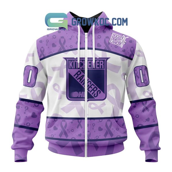 Kitchener Rangers Lavender Fight Cancer Personalized Hoodie Shirts