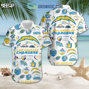 Los Angeles Chargers Hawaiian Shirts And Shorts With Flip Flop