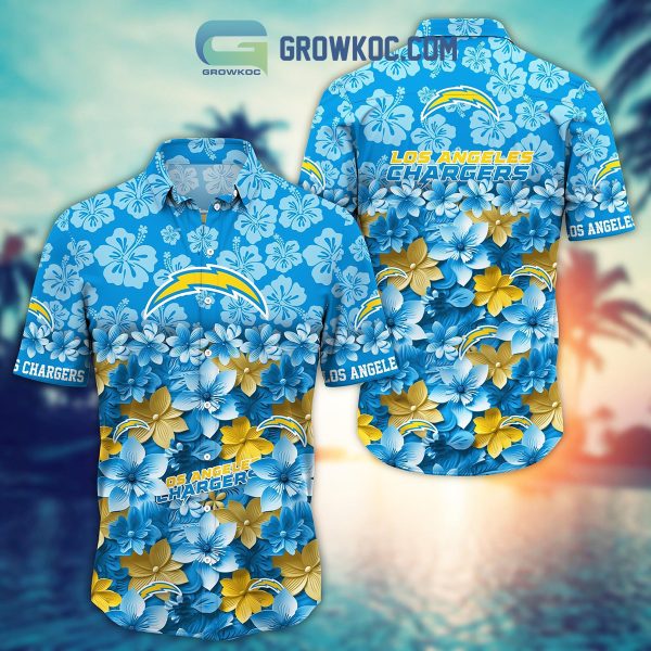 Los Angeles Chargers Hibiscus Summer Flower Hawaiian Shirt