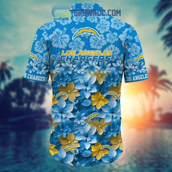 Los Angeles Chargers Hibiscus Summer Flower Hawaiian Shirt