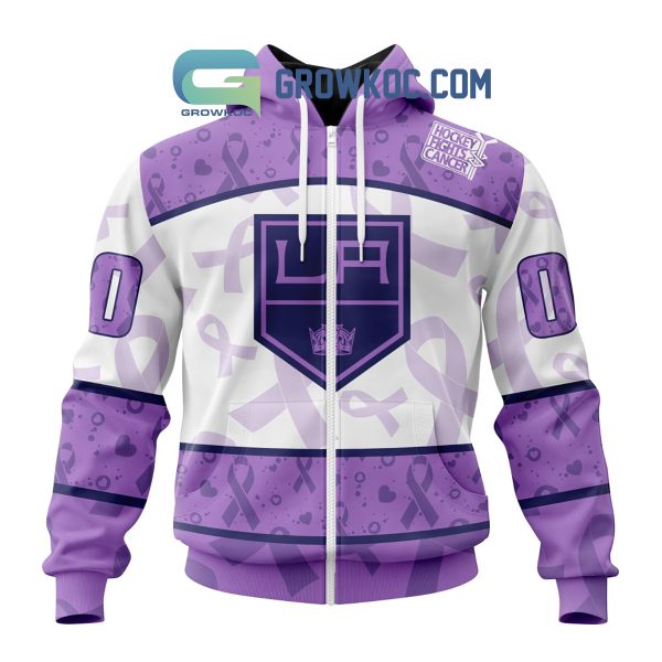 Los Angeles Kings Lavender Fight Cancer Personalized Hoodie Shirts