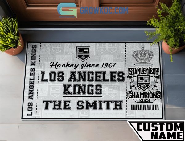 Los Angeles Kings Stanley Cup Champions 2023 Personalized Doormat