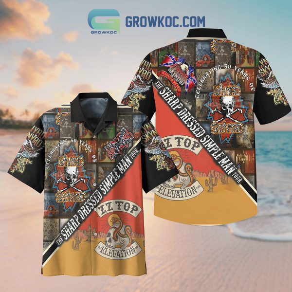 Lynyrd Skynyrd The Sharp Dressed Simple Man Tour ZZ Top Hawaiian Shirts