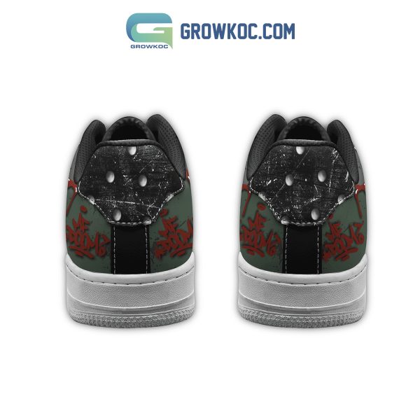 MF Doom The Villian Cartoon Fan Air Force 1 Shoes Black Lace