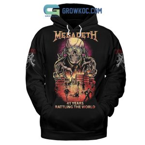 Megadeth 41 Years Rattling The World  Black Version Hoodie Shirts