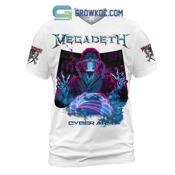 Megadeth Cyber Army Hoodie Shirts White Version