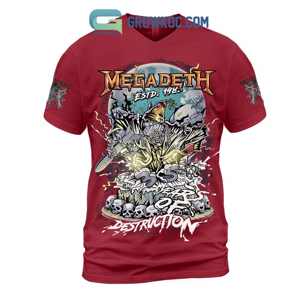 Megadeth Estd 1983 Years Of Destruction Hoodie Shirts Red Design